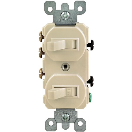 Leviton Leviton 15 amps Single Pole or 3-way Rocker Duplex Combination Switch Ivory 1 pk 05241-IKS